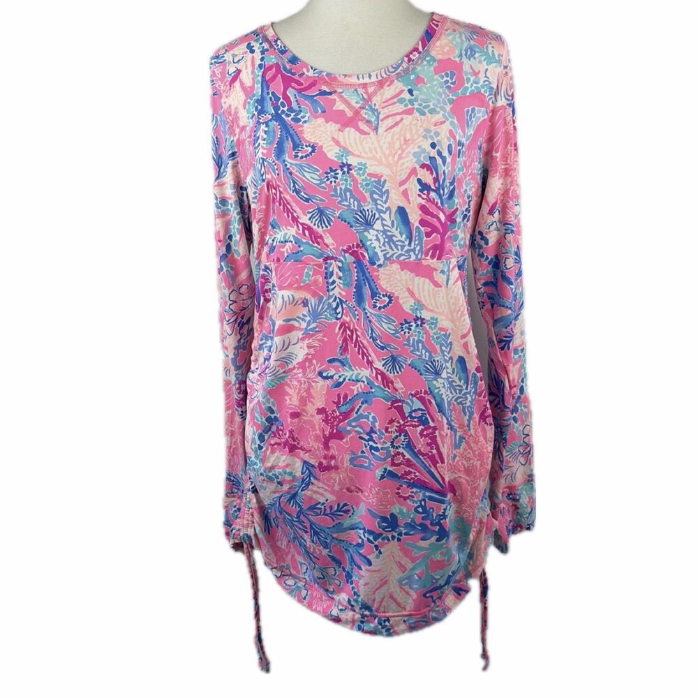 Lilly Pulitzer Convertible Rash Guard Top Mini Dress Sz XL Coverup Aquadesiac